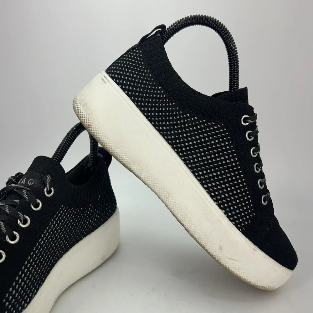TRAQ By Alegria Shoes Womens Size 6.5 EU 37 Black Slip Resistant Walking Sneaker